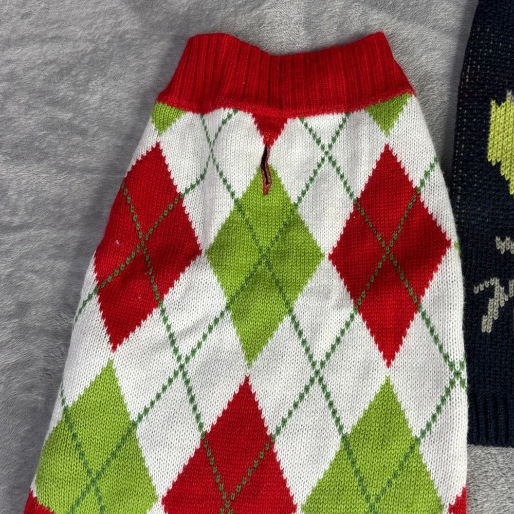 Dog Sweater Bundle Medium‎ Multicolor Argyle Night Owl 2 Pack one is new